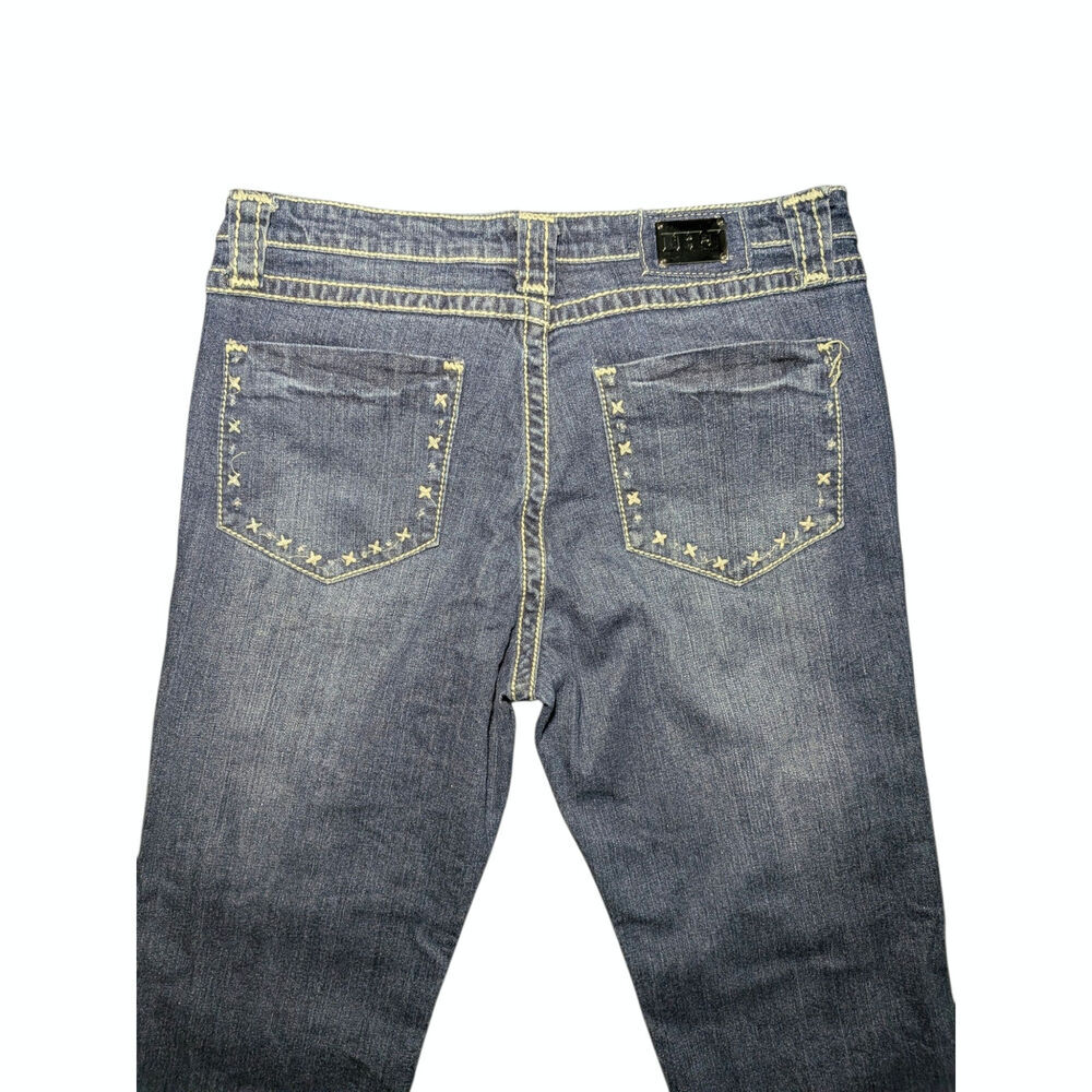 Iron Horse Jeans Size 8 Women's Cross Stitch Pockets Thick Stitch Bootcut Y2K - Picture 6 of 13